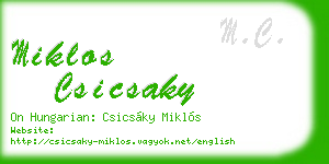 miklos csicsaky business card