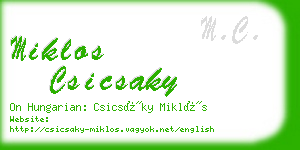 miklos csicsaky business card